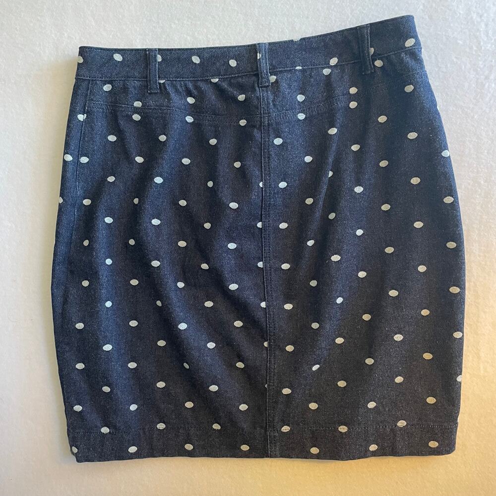 Talbots Polka Dot Denim Jean Skirt, Size 12WP - Picture 4 of 10